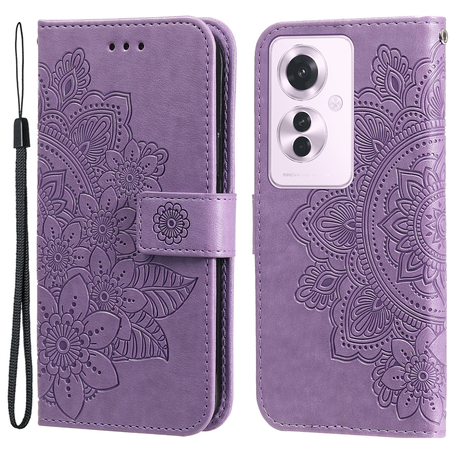 For Oppo Reno11 F 5G / F25 Pro 5G Magnetic Phone Case Imprinted Flower Pattern Anti-fall Cover For Oppo Reno11 F 5G / F25 Pro 5G Magnetic Phone Case Imprinted Flower Pattern Anti-fall Cover